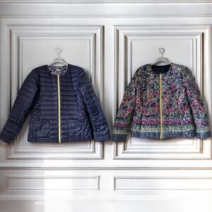 LILLY PULITZER Lilah Down Reversible Puffer Jacket in Multi Size L